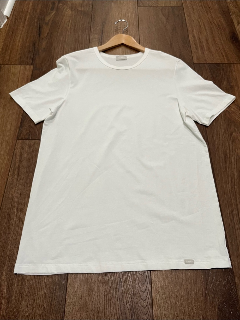 Hanro Men’s White Cotton Superior Crew Neck Short Sleeve T-Shirt Classic Sz. M